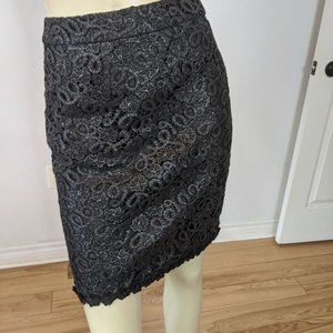 KATE Spade - black lace straight pencil skirt